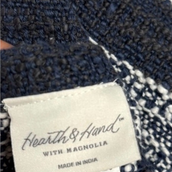 100% cotton Hearth & Hand Throw Blanket Striped Cotton Woven Accent Decor - Picture 6 of 7